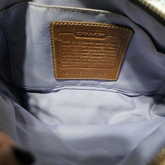 2005 Metallic champagne suede y2k Coach Demi Shoulder Bag - Picture 7 of 7